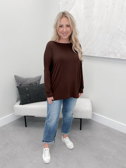 Shania Long Sleeve in Chocolate Brown