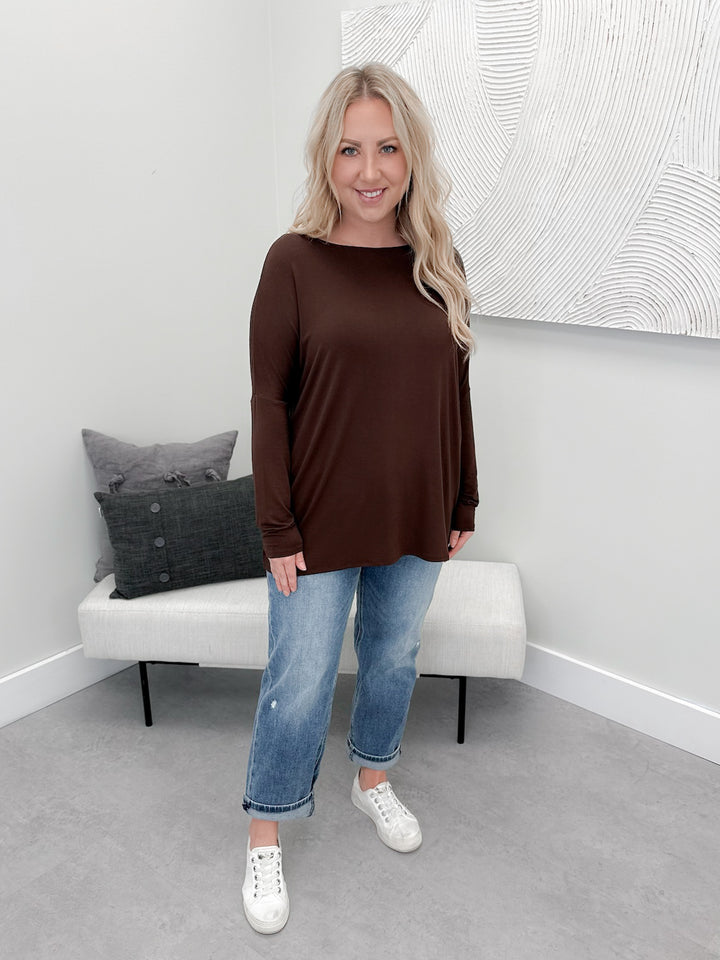 Shania Long Sleeve in Chocolate Brown