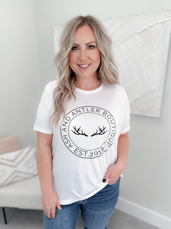 The Original Tee in White by Ash + Antler
