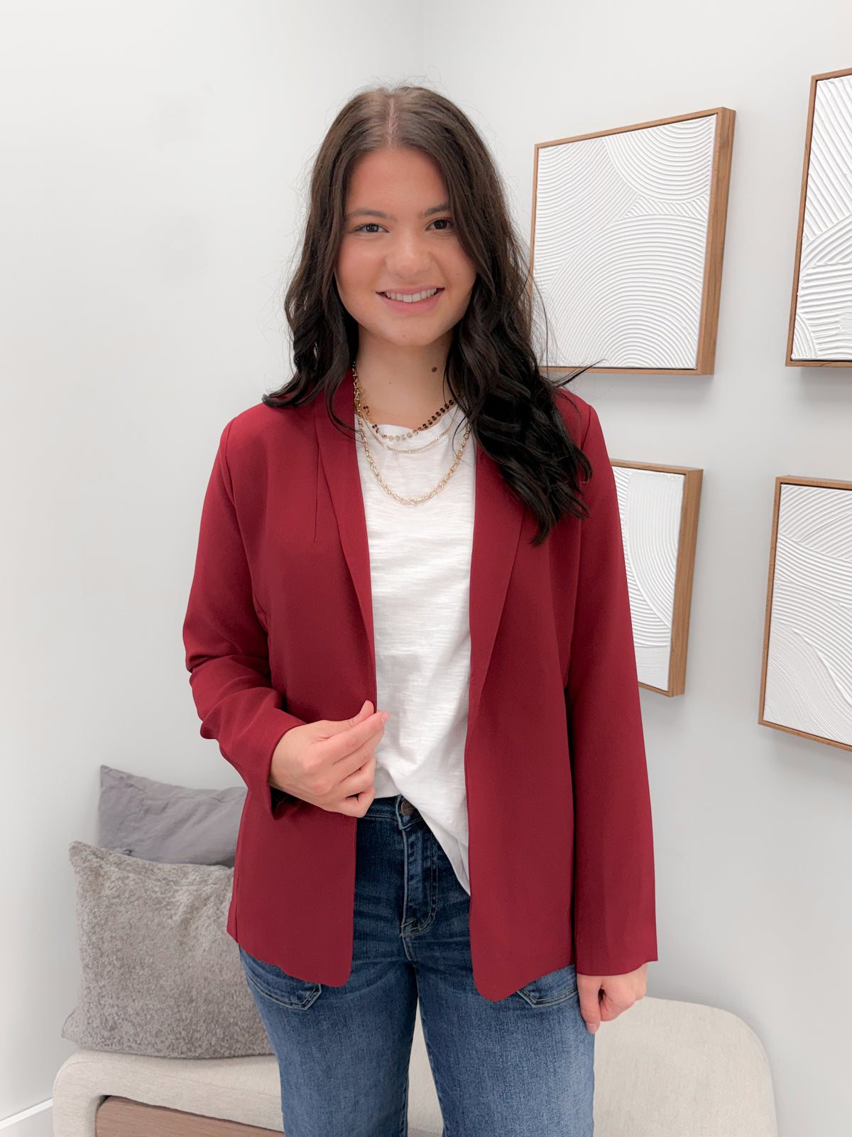 Ayden Blazer in Burgundy