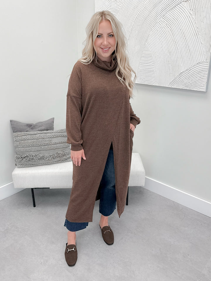 Pepper Longline Duster in Chocolate