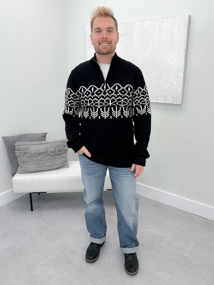 Gatlin Mens Sweater in Black