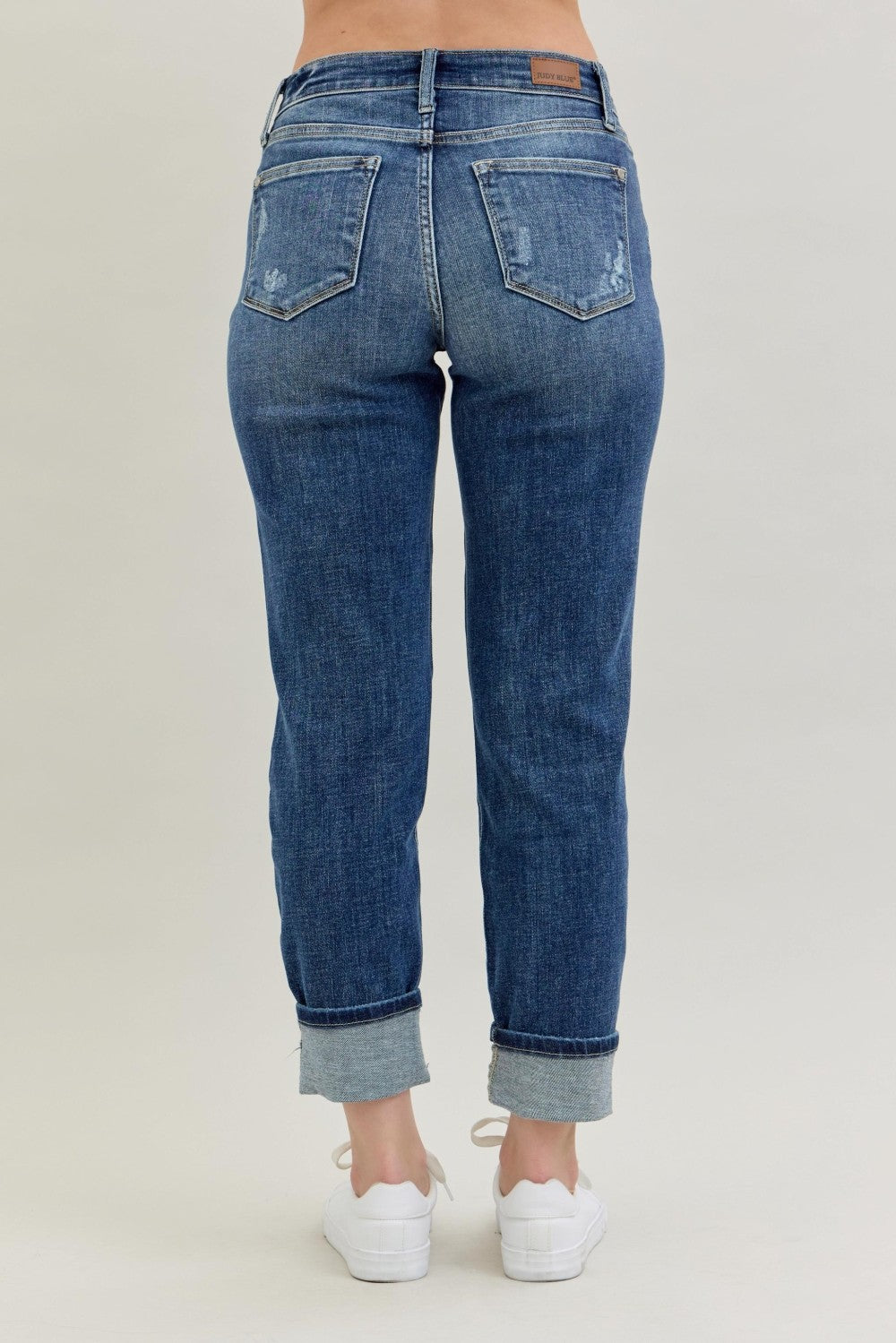 Harper Cuffed Destroyed Jeans by Judy Blue