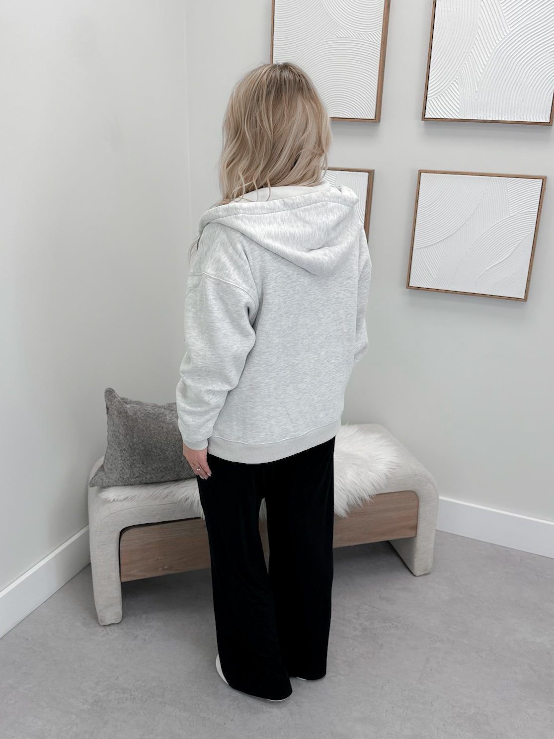 Blair Zip Up Hoodie in Heather Grey