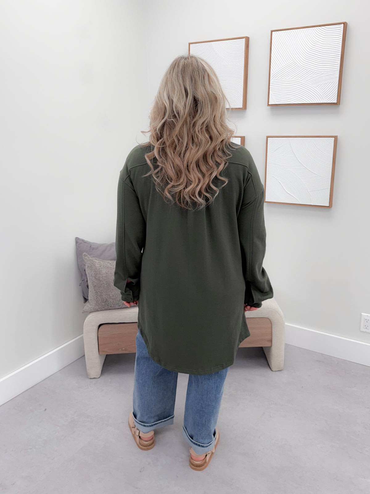 501 Shacket in Olive by Twenty Nine the Label