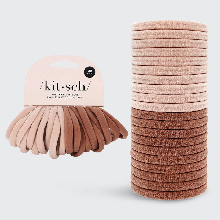 Nylon Hair Elastic Set in Blush