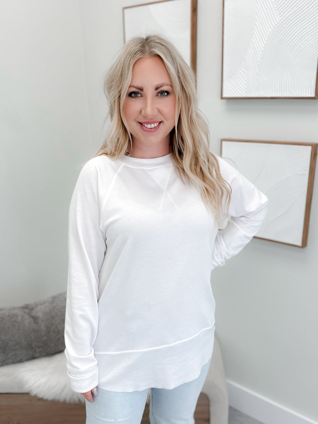 707 Long Sleeve in White by Twenty Nine The Label