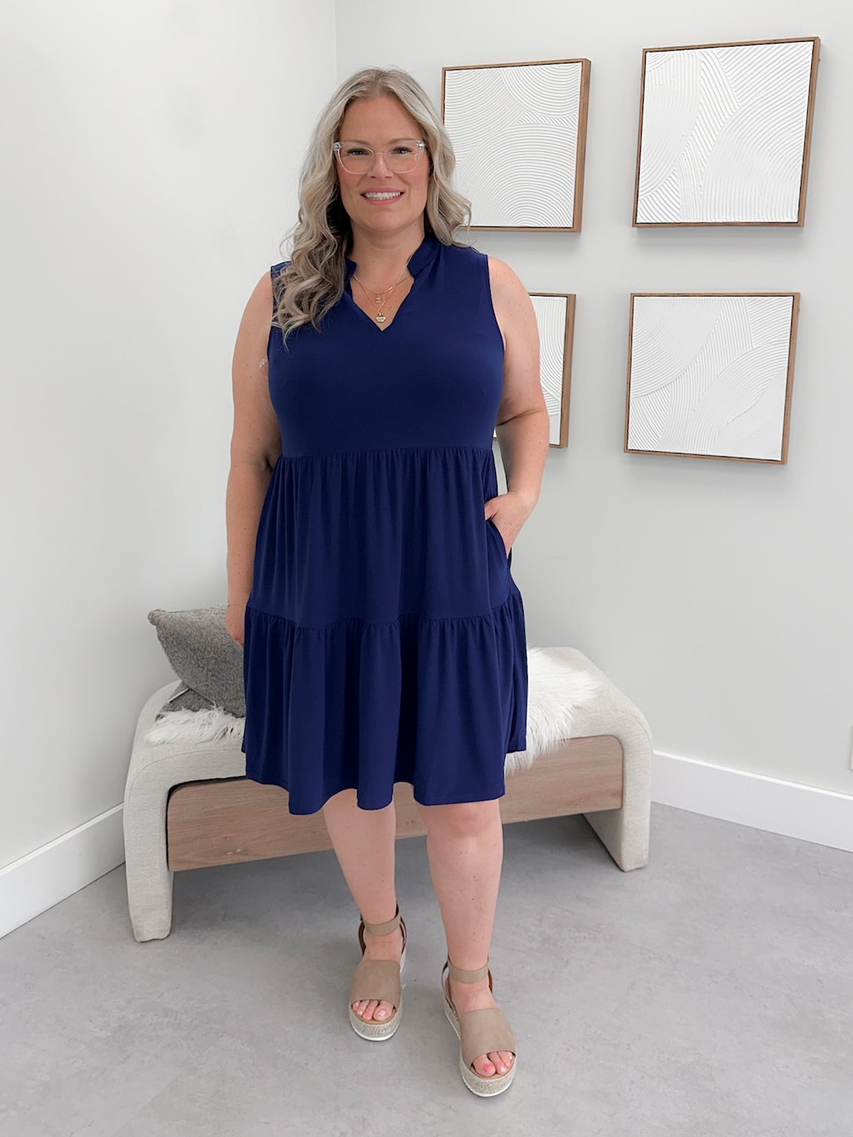 Sunkissed Dress in Navy