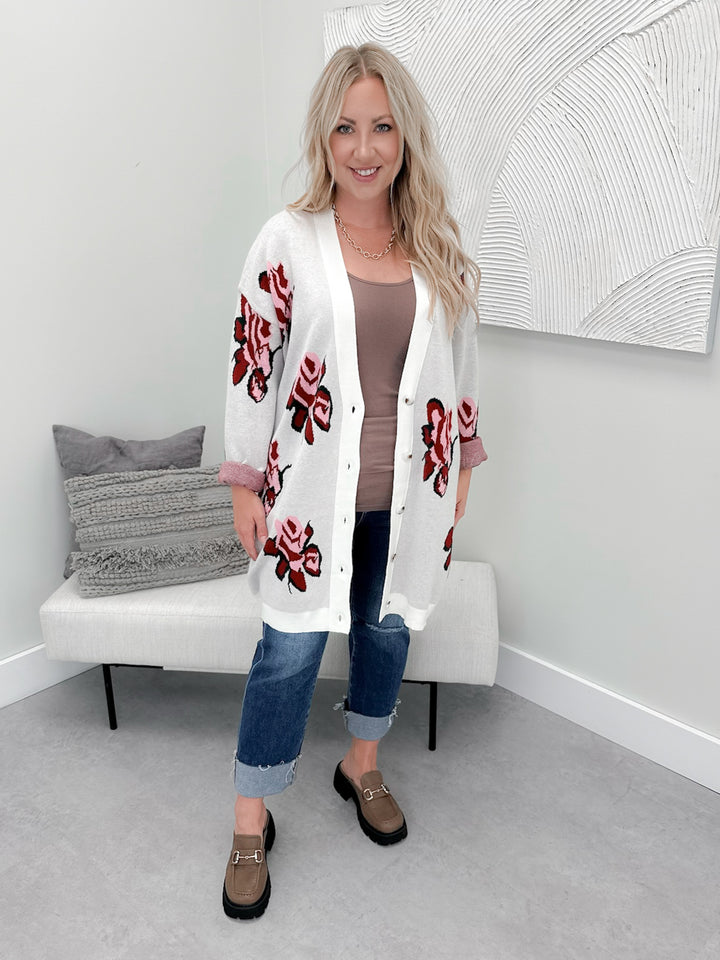 Pretty in Petals Oversized Cardigan by Ampersand Avenue