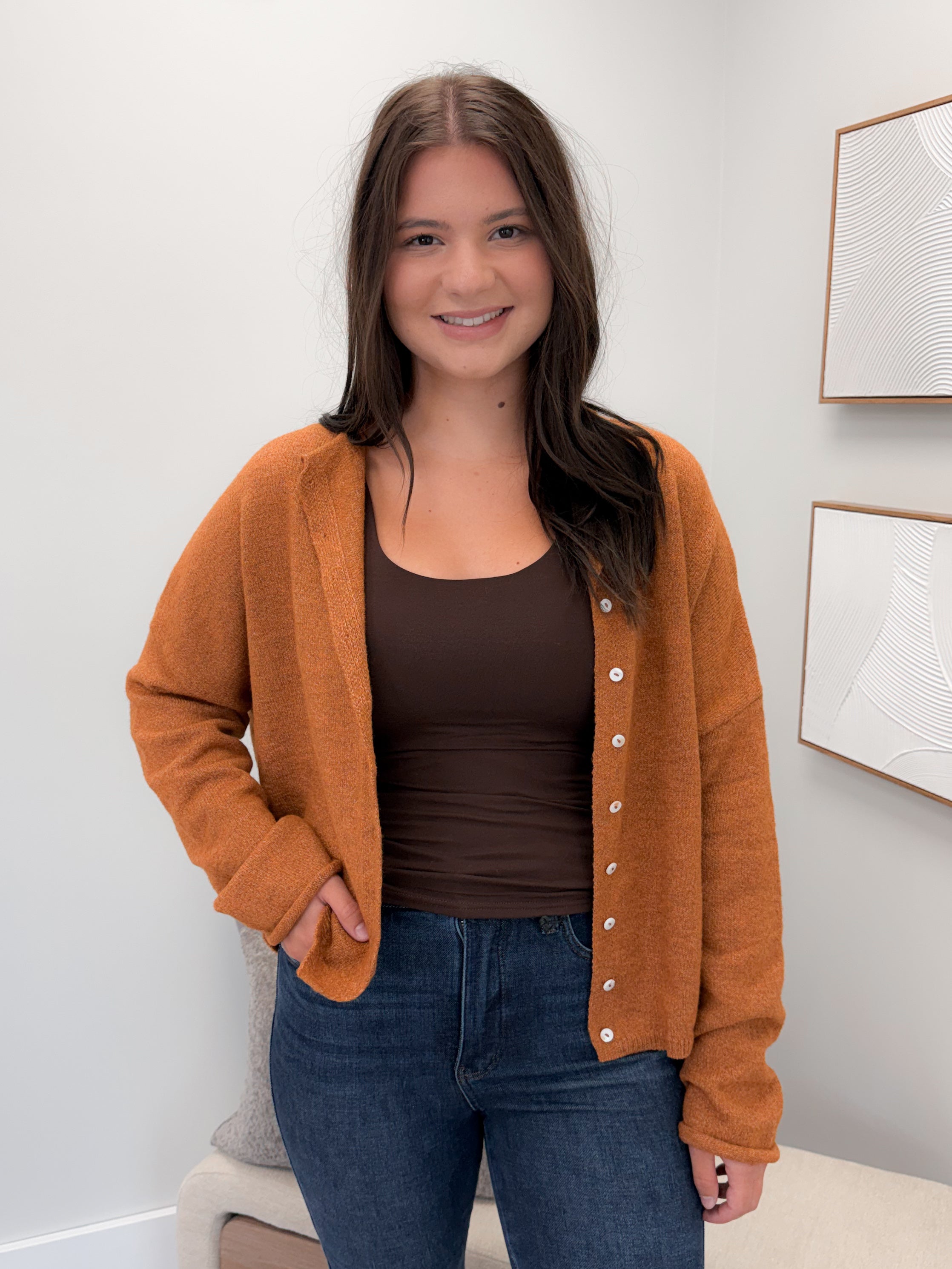 Ember Cardigan in Rust