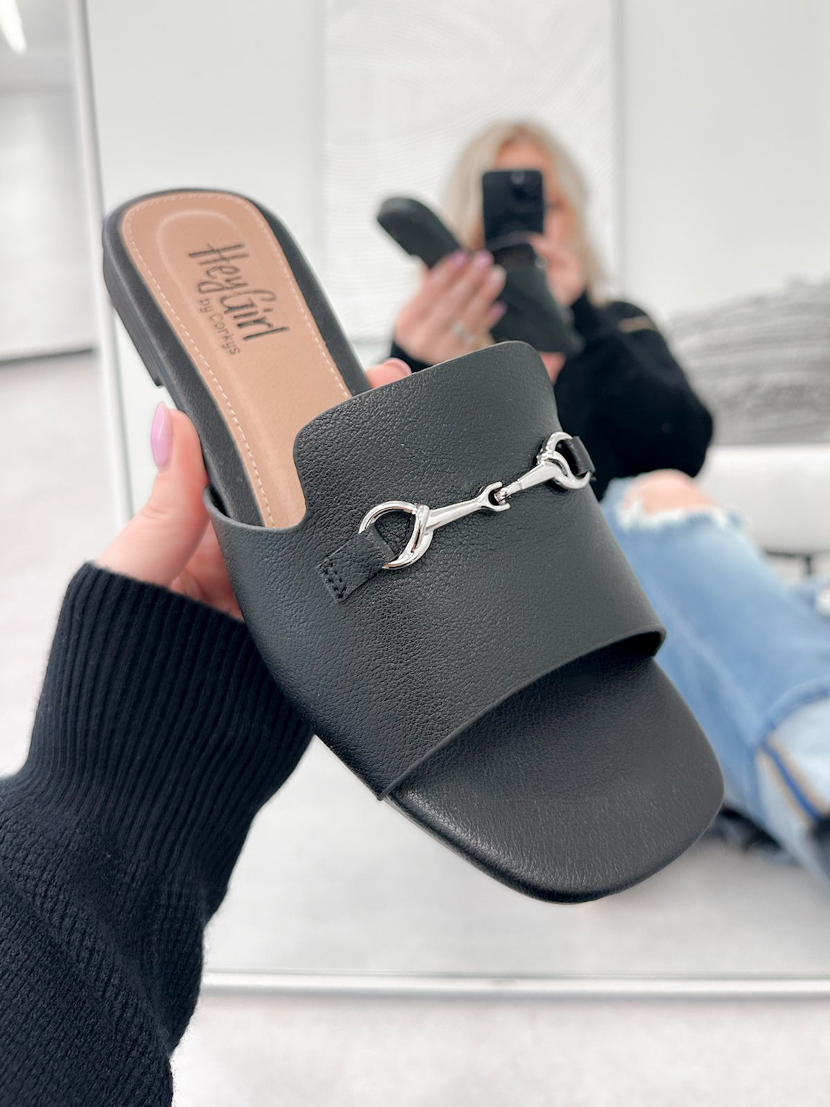 Bit of A Breeze Sandal in Black by Corkys