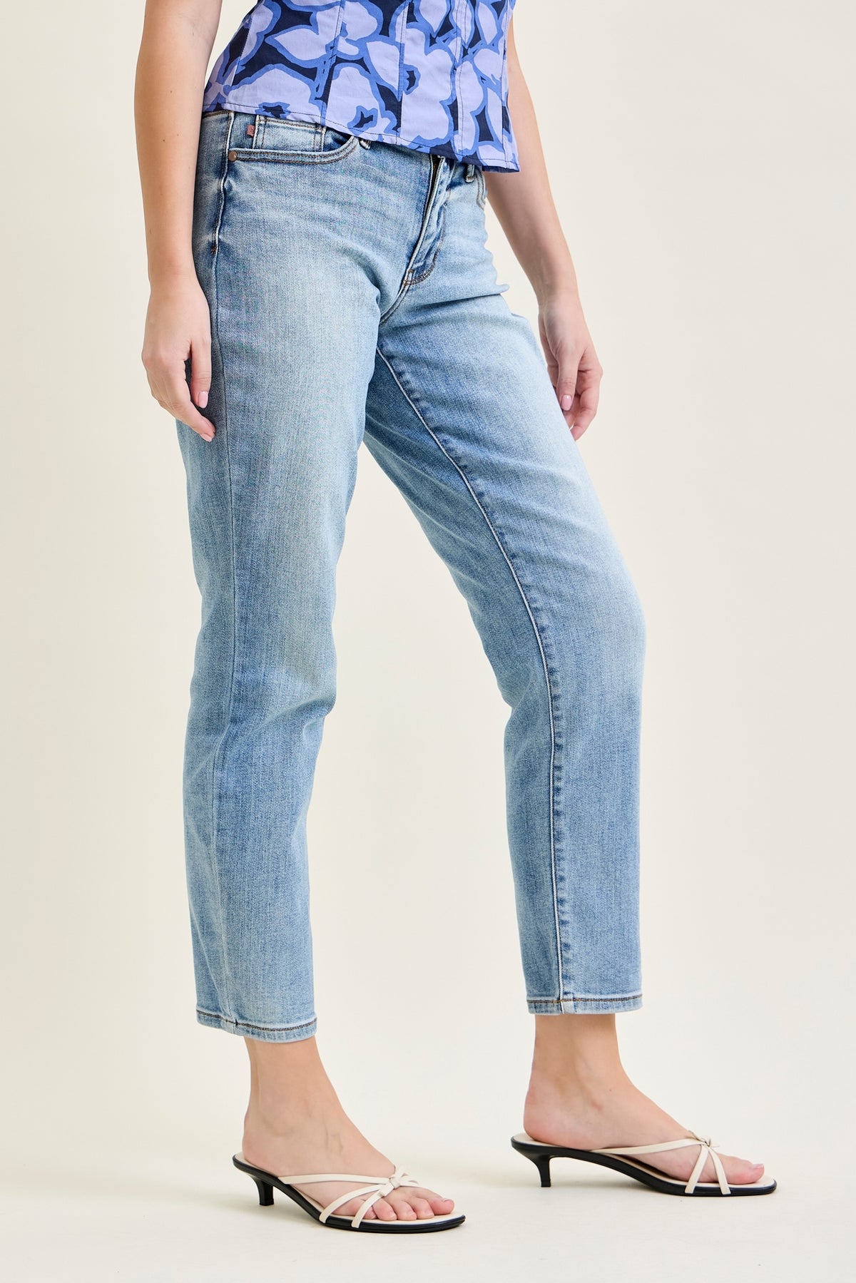 Brea Slim Fit  Mid Rise Jeans by Judy Blue ( Back Cell Phone Pocket )