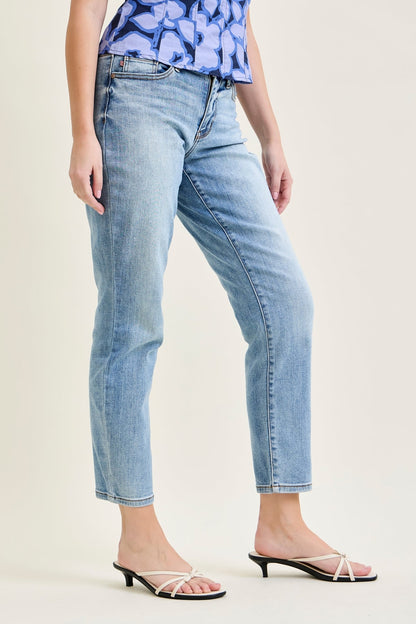 Brea Slim Fit  Mid Rise Jeans by Judy Blue ( Back Cell Phone Pocket )