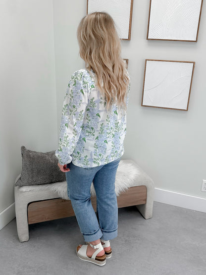 Loraina Blouse in Blue Floral