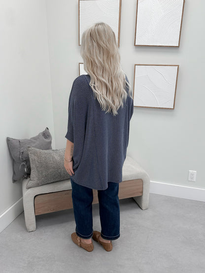 Winslet Wave Tee in Denim Blue