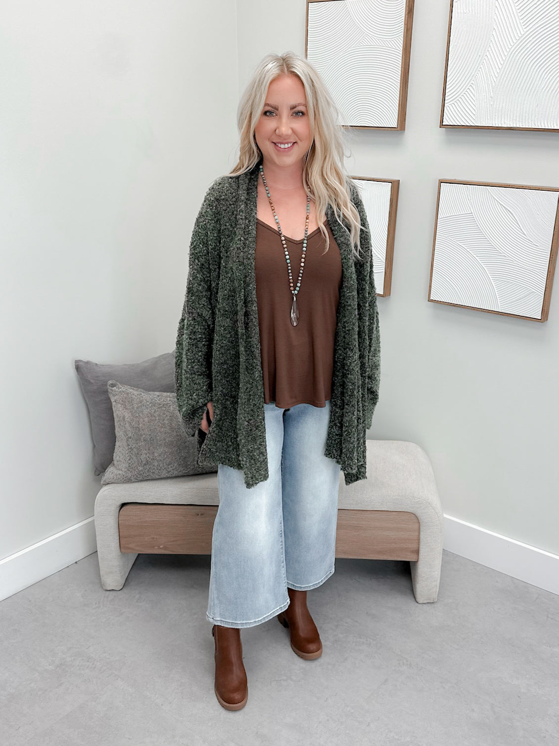 Birch Cardigan in Olive