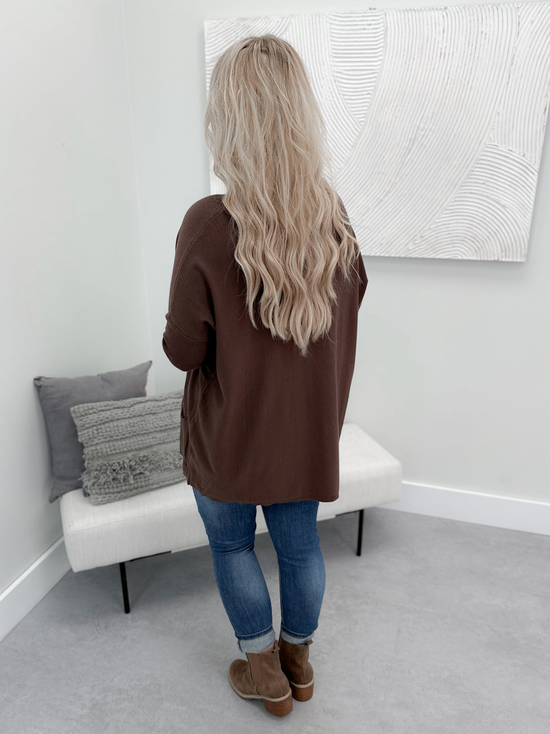 Pocket Tunic Sweater in Brown