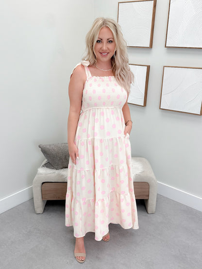Palmer Polka Dot Dress in Pink