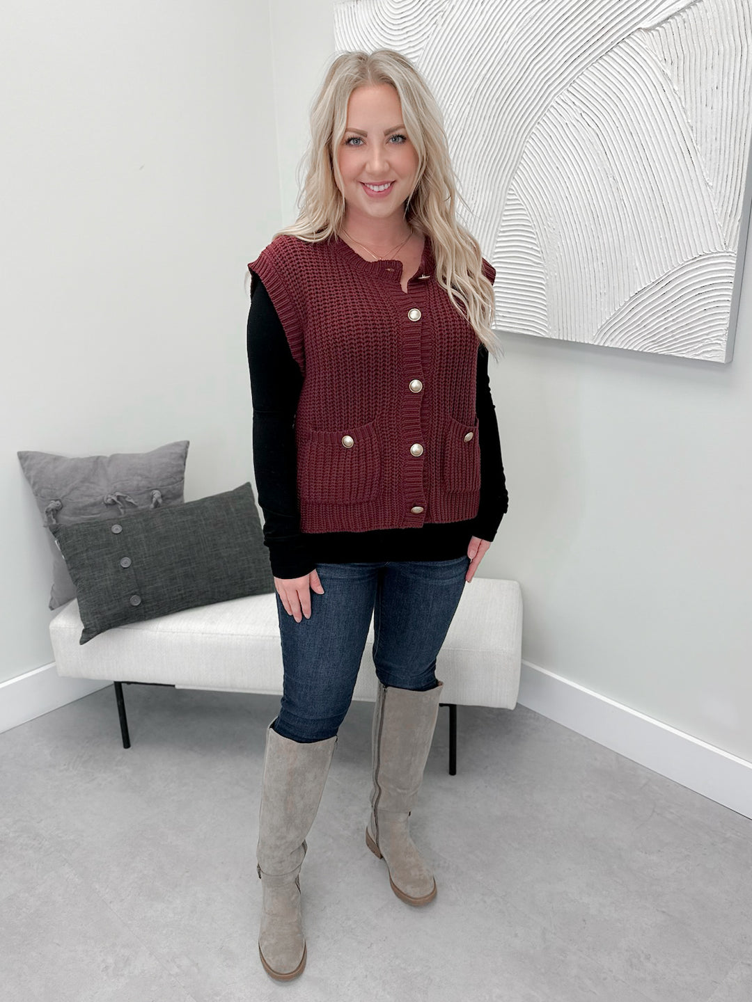Kinsley Sweater in Burgundy