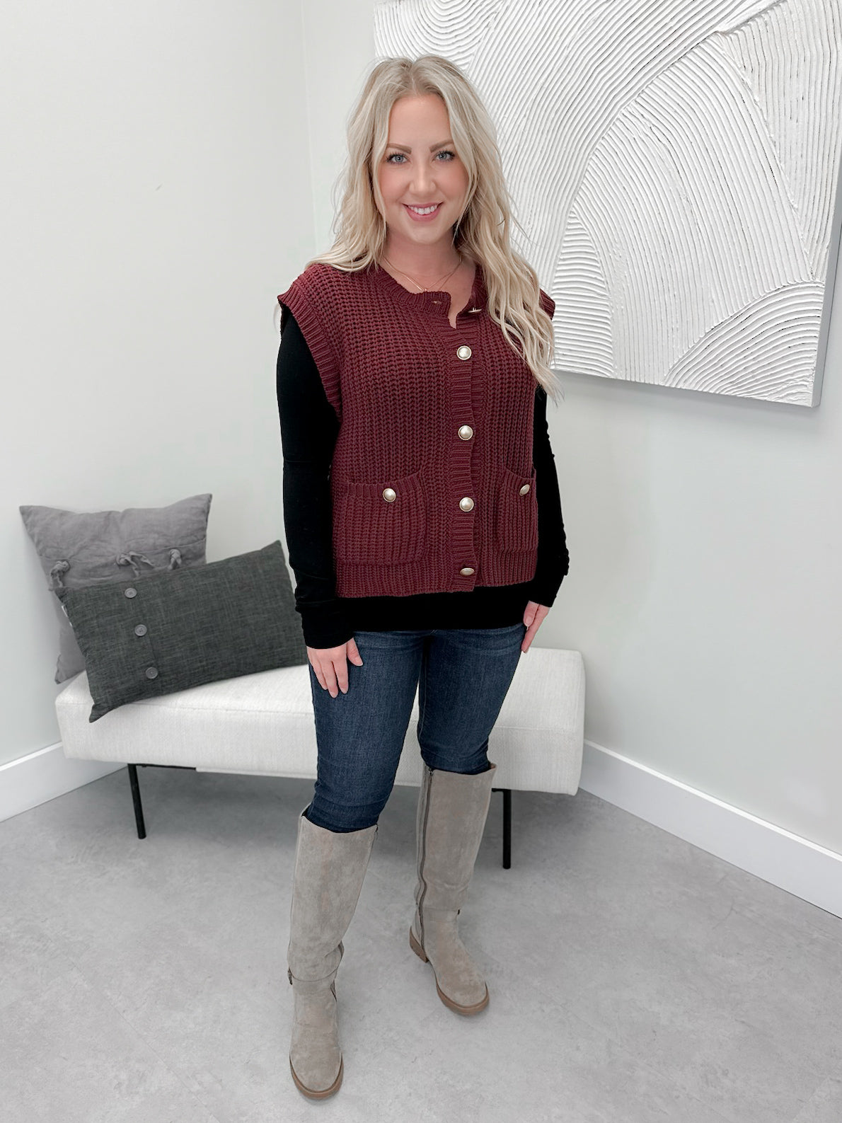 Kinsley Sweater in Burgundy