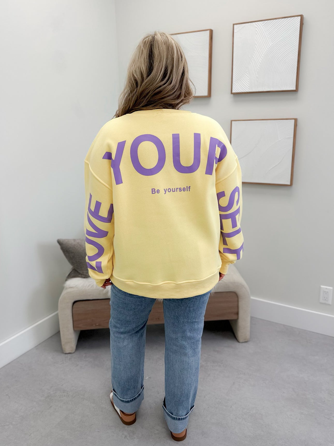 Love Yourself Pullover in Yellow