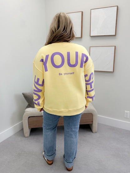 Love Yourself Pullover in Yellow