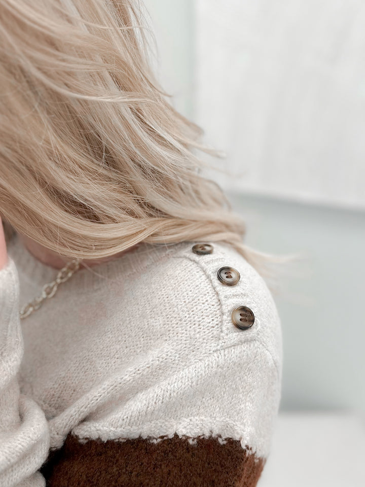 Enid Sweater in Oat/Brown