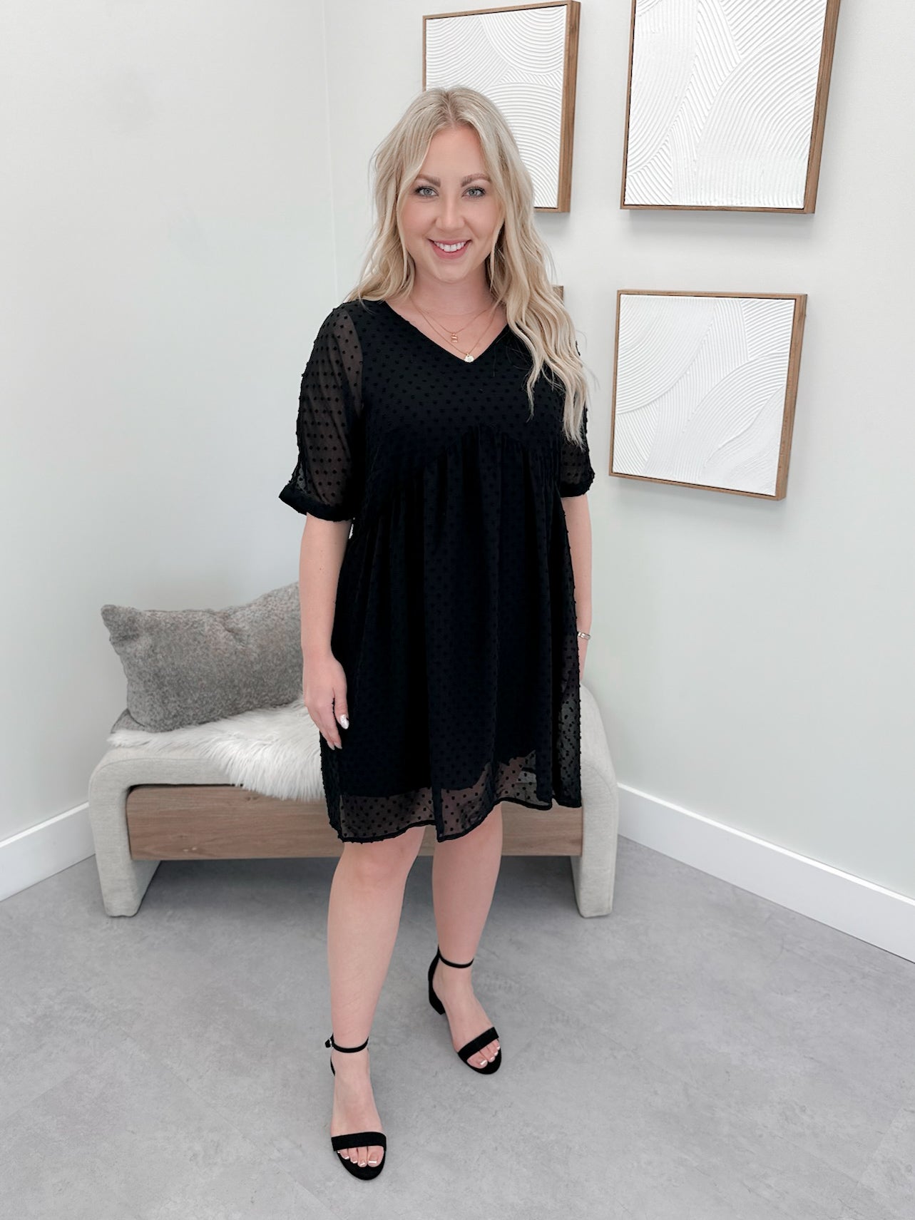Midge Dress in Dot Black