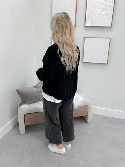 Lex Cord Shacket in Black