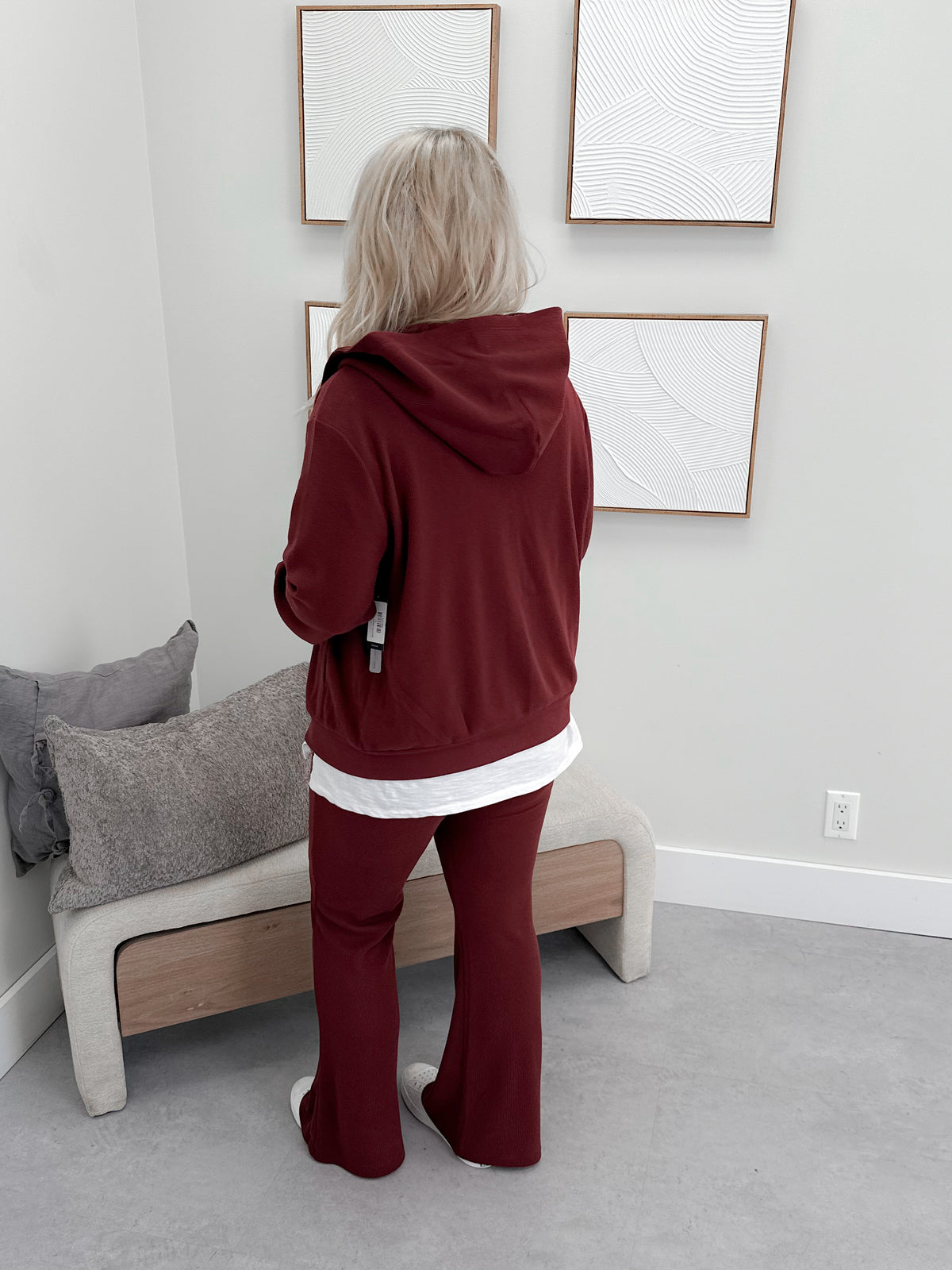 Jaynie Zip Hoodie in Burgundy