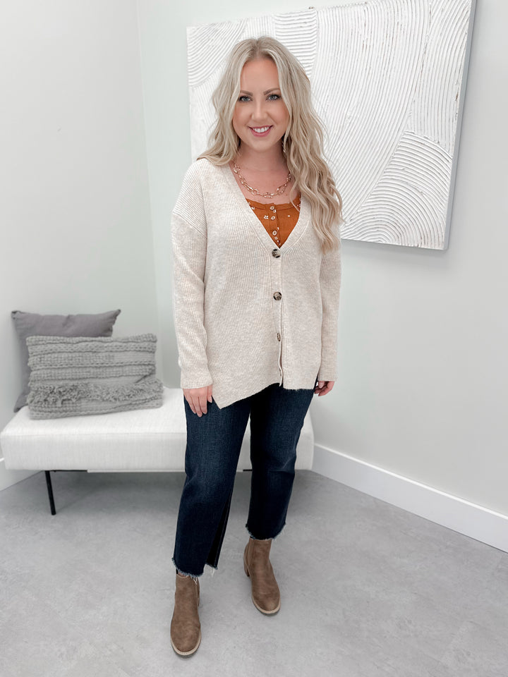 Darcy Cardi in Oatmeal