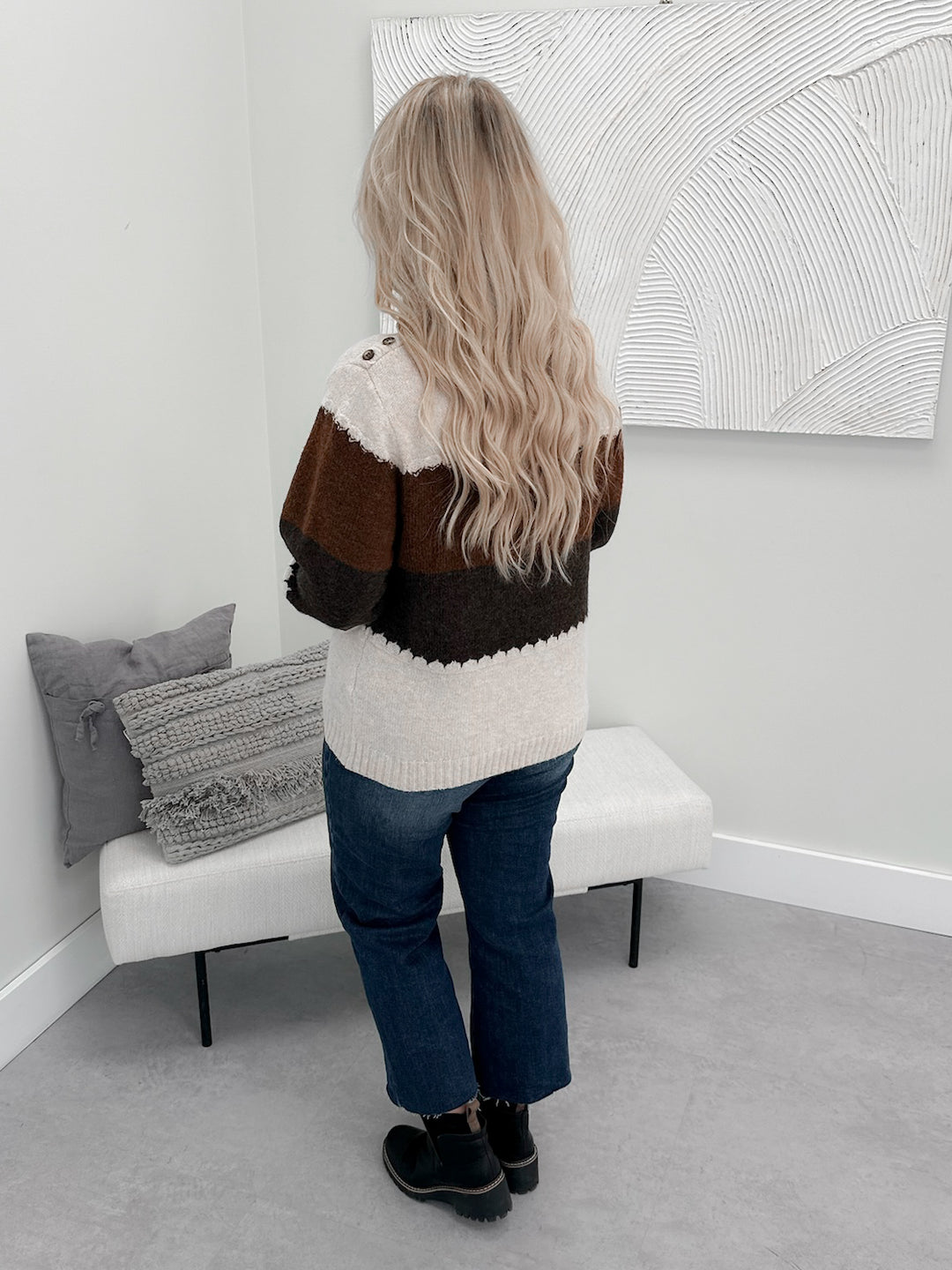 Enid Sweater in Oat/Brown
