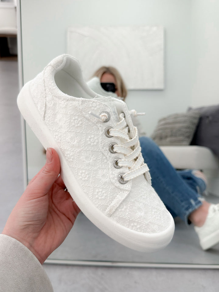 Boardwalk Sneaker in White Lace by Blowfish