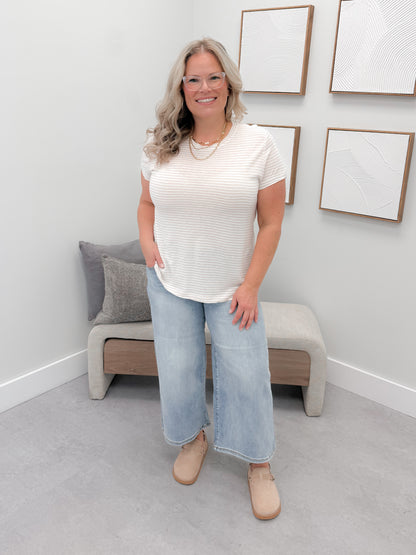 Brylie Tee in Mocha Stripe