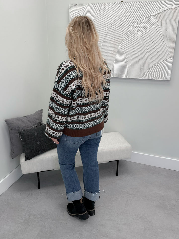 Blitzen Cardigan in Brown