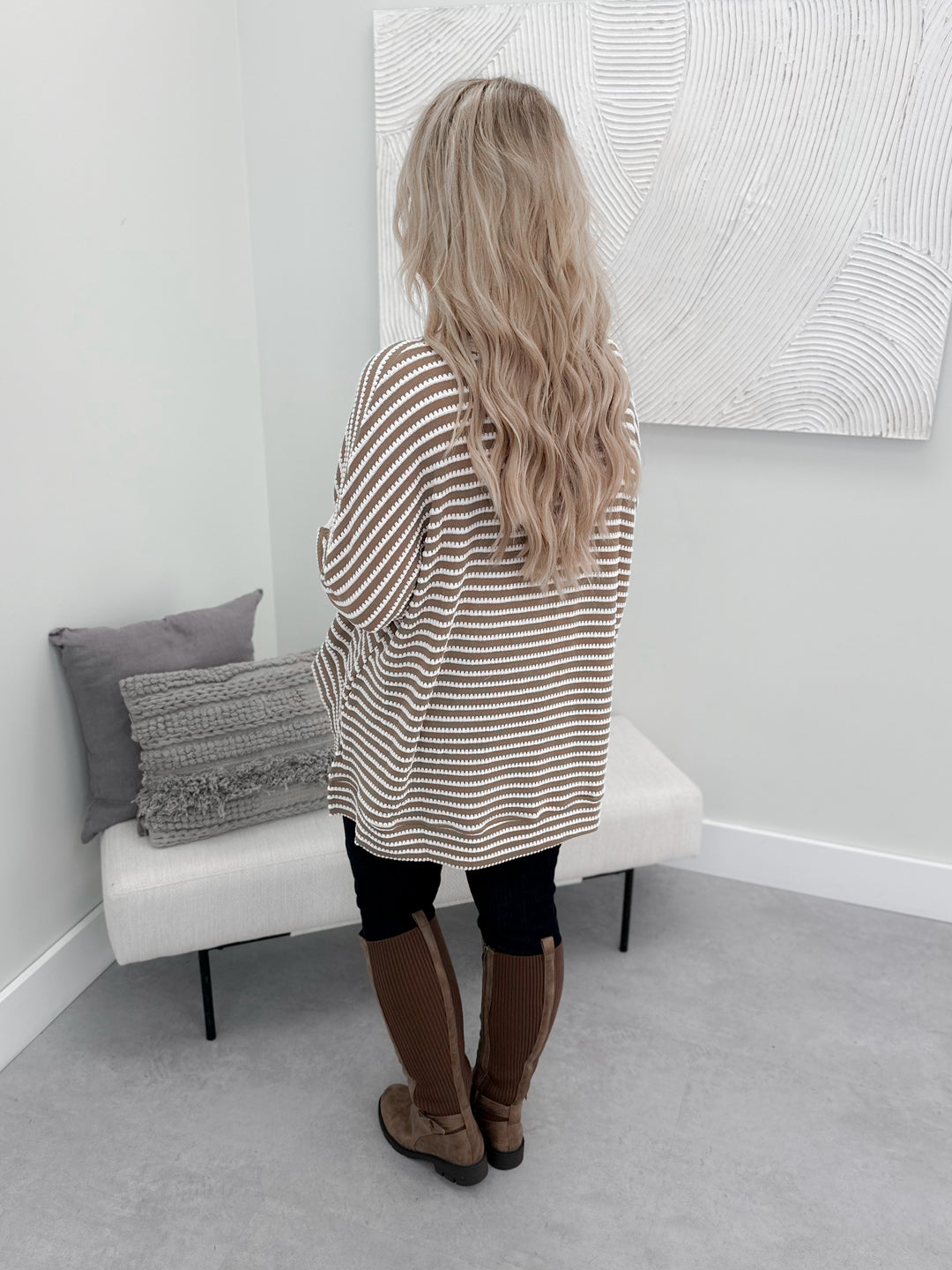 Petra Striped Top in Mocha