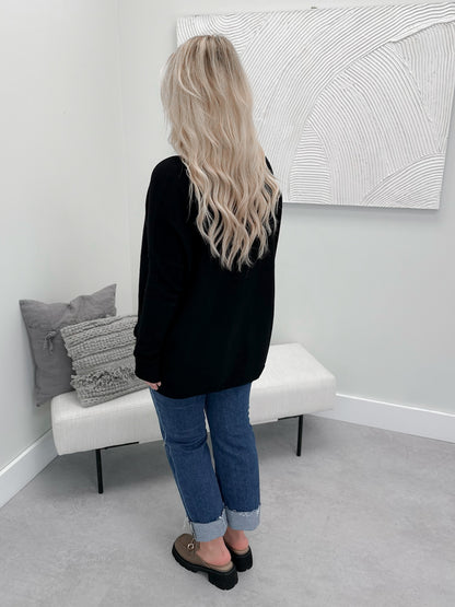 229 Pocket Sweater in Black by Twenty Nine The Label