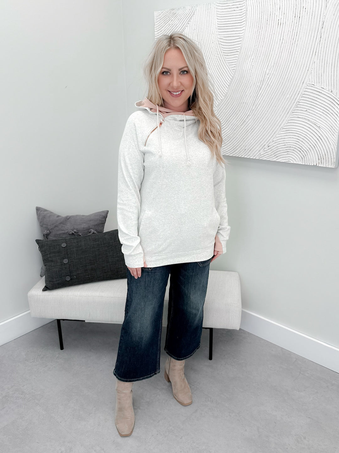 Doublehood Sweatshirt in Save the Date by Ampersand Avenue