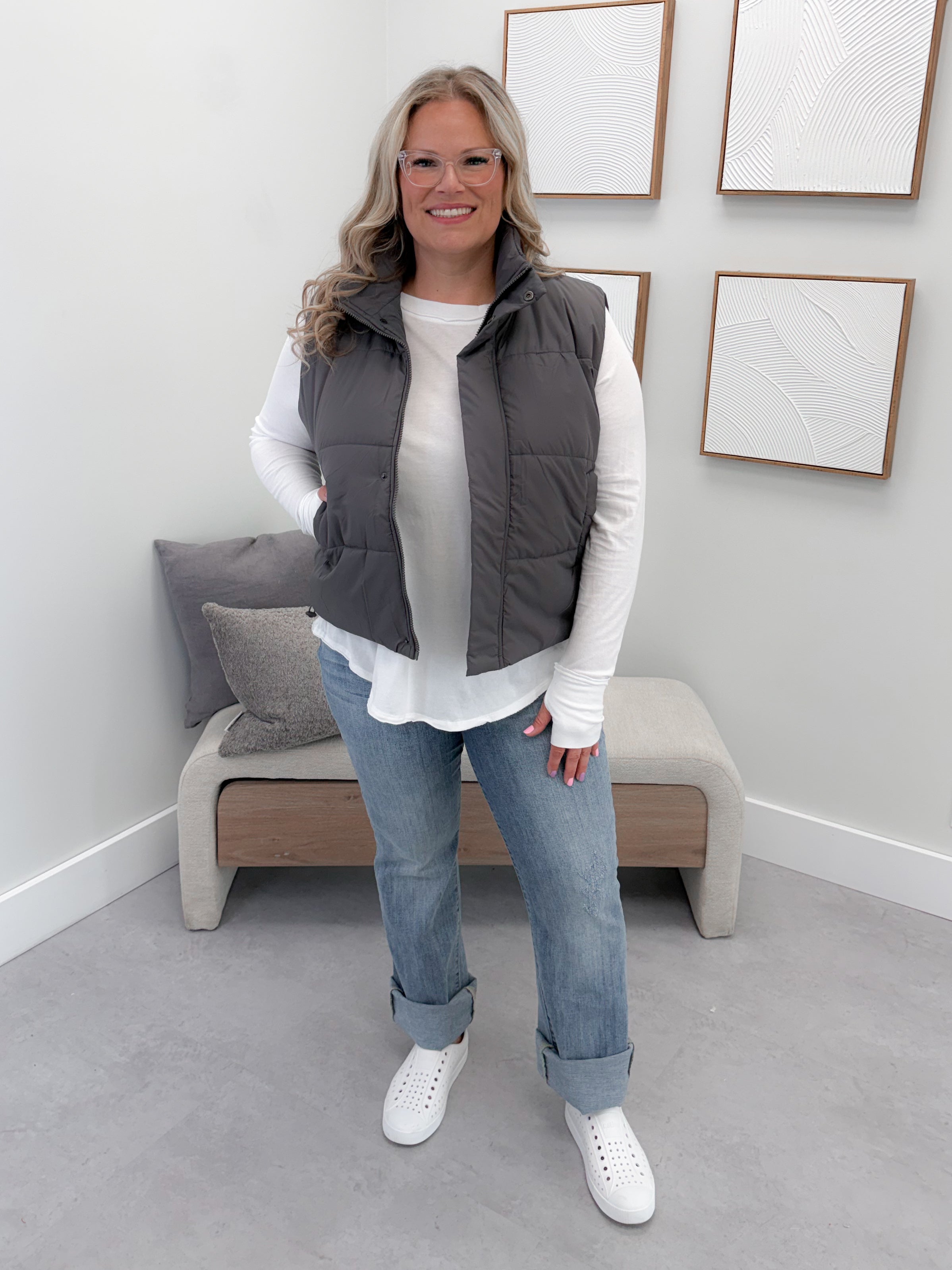 Kara Vest in Grey