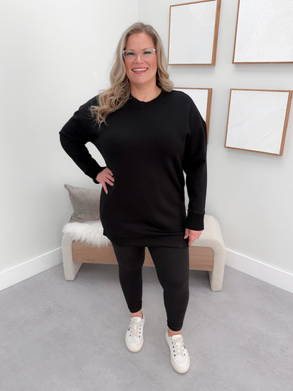 Brooke Pullover Dress in Black