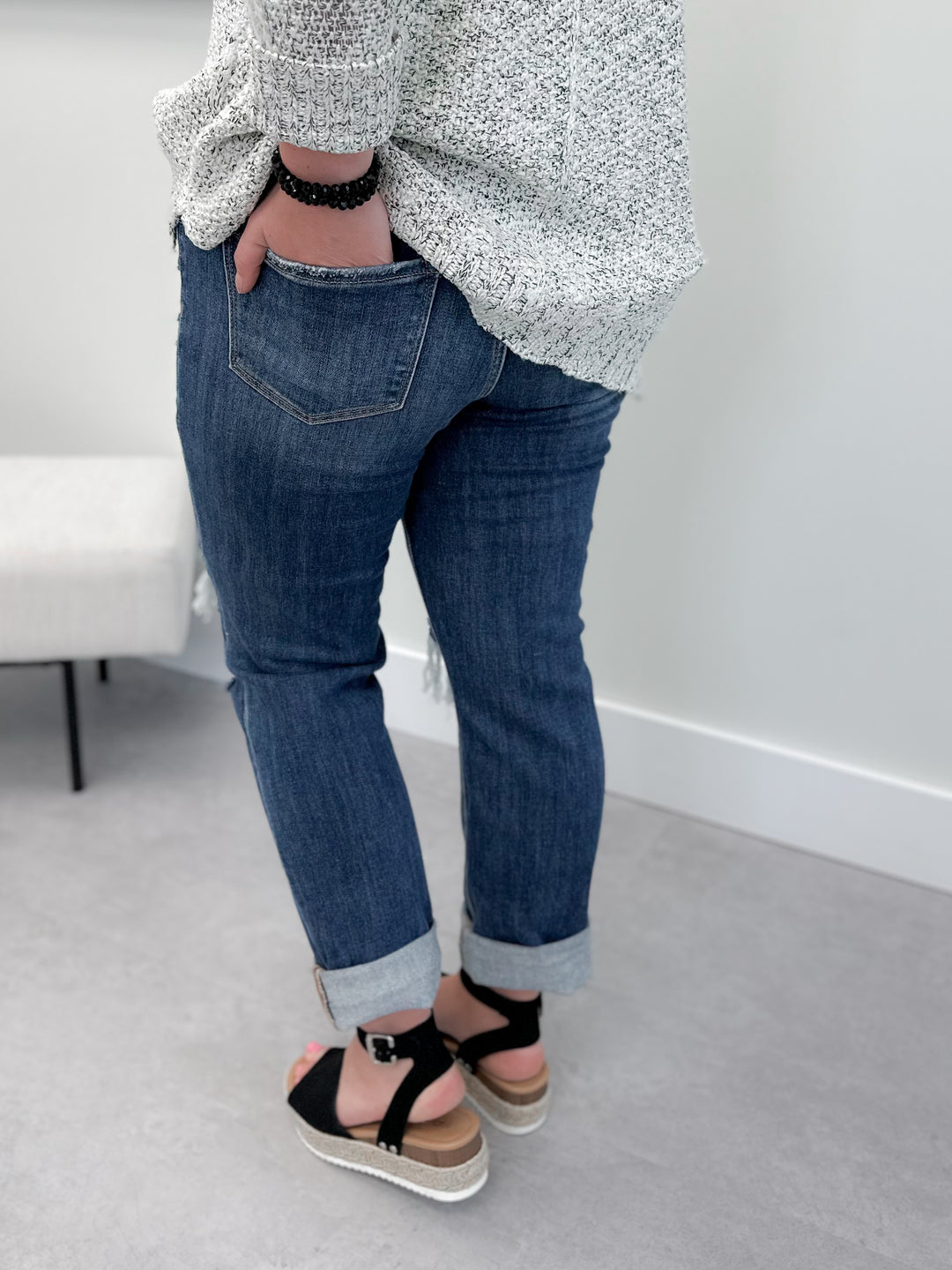 Merritt Cuffed Hem Boyfriend Jeans by Lovervet