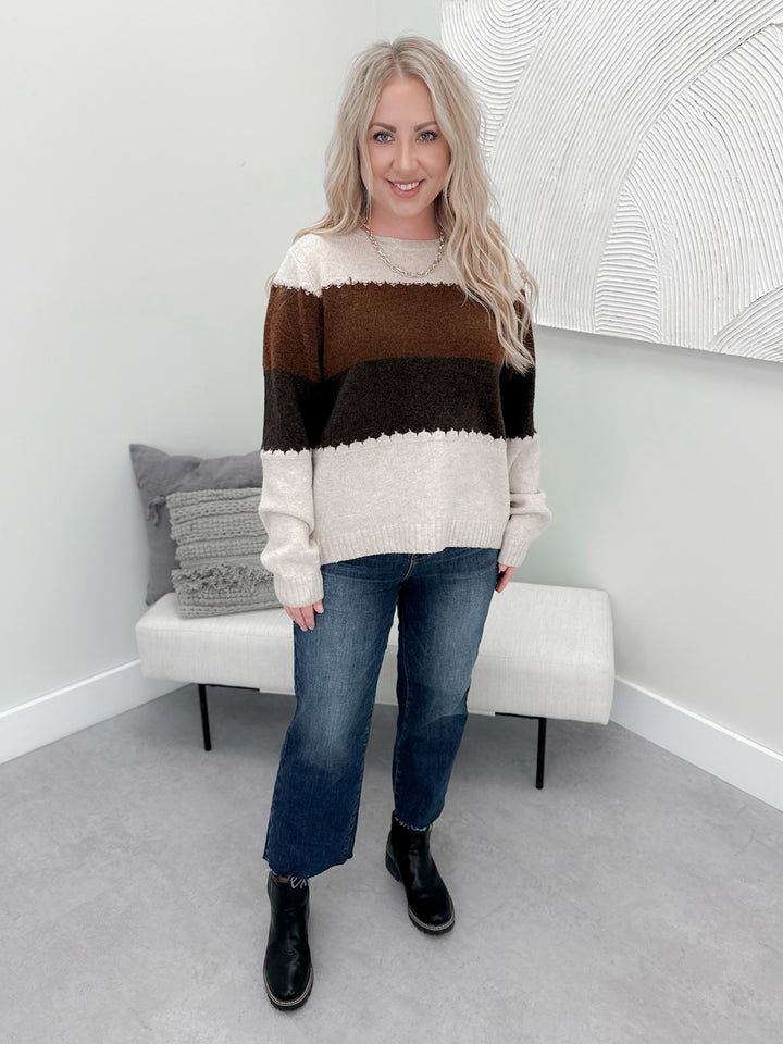 Enid Sweater in Oat/Brown