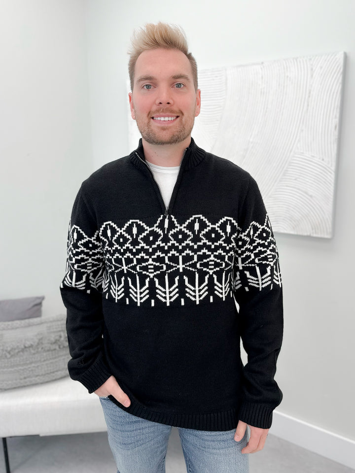 Gatlin Mens Sweater in Black