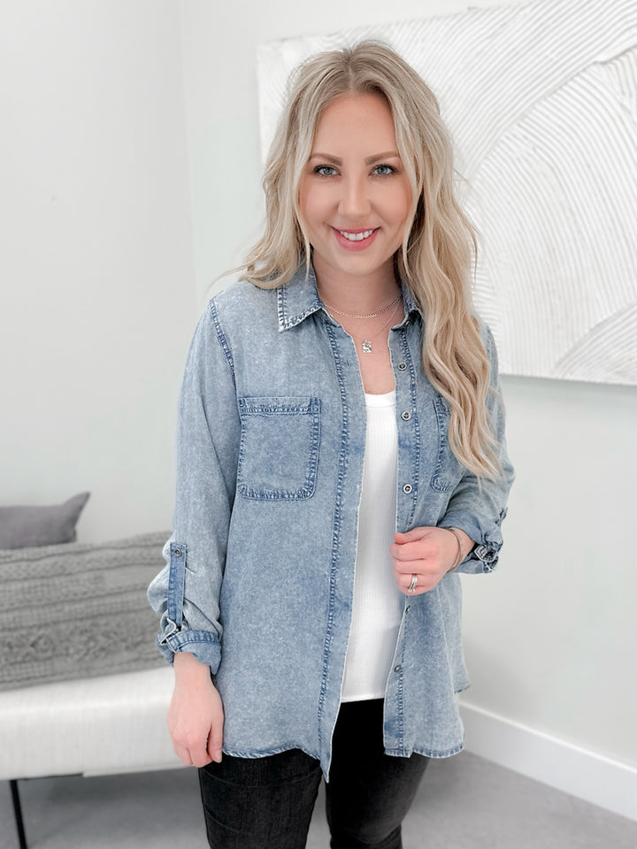 Jules Denim Acid Button Up