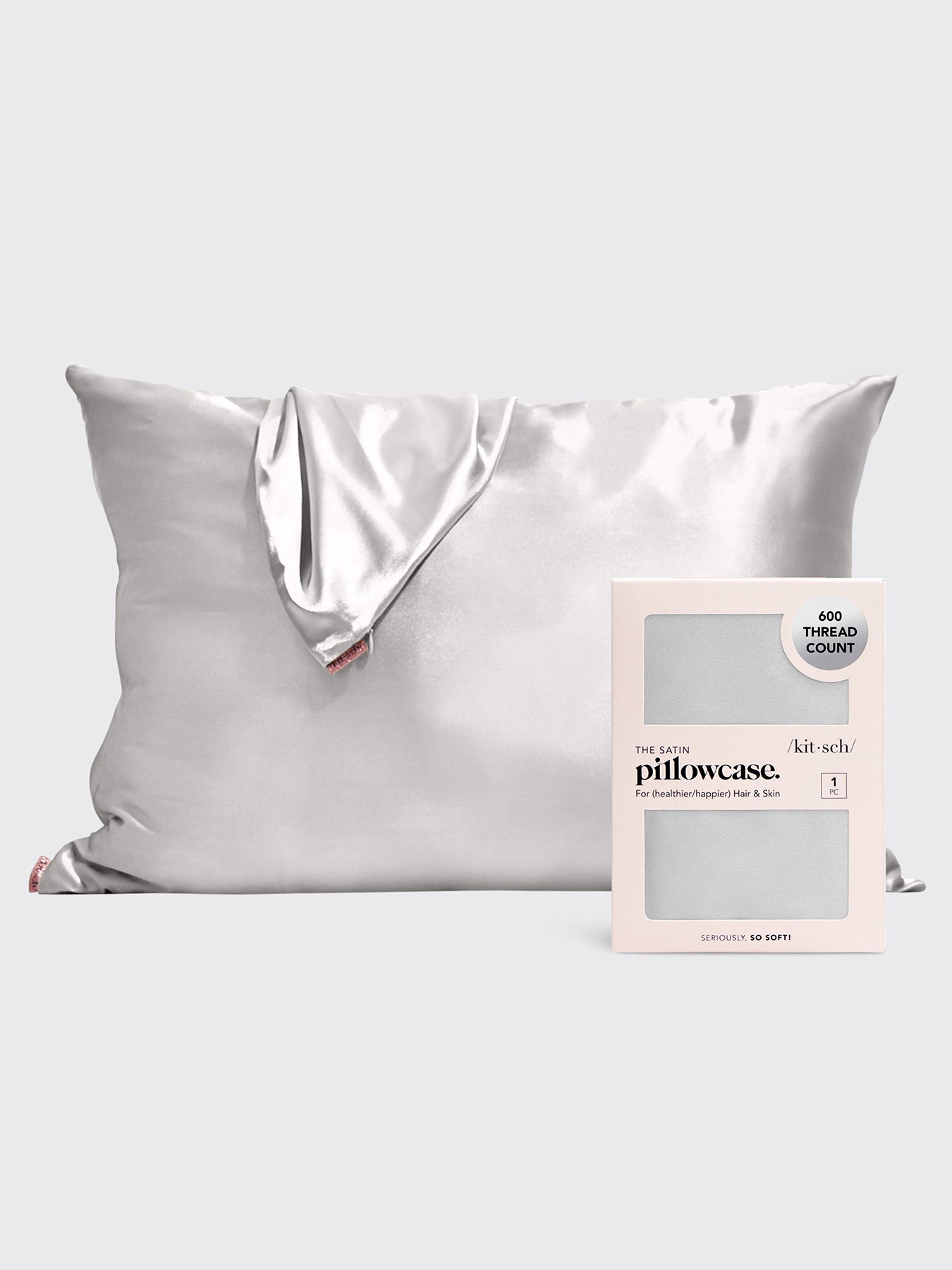 Kitsch Standard Satin Pillowcase in Silver