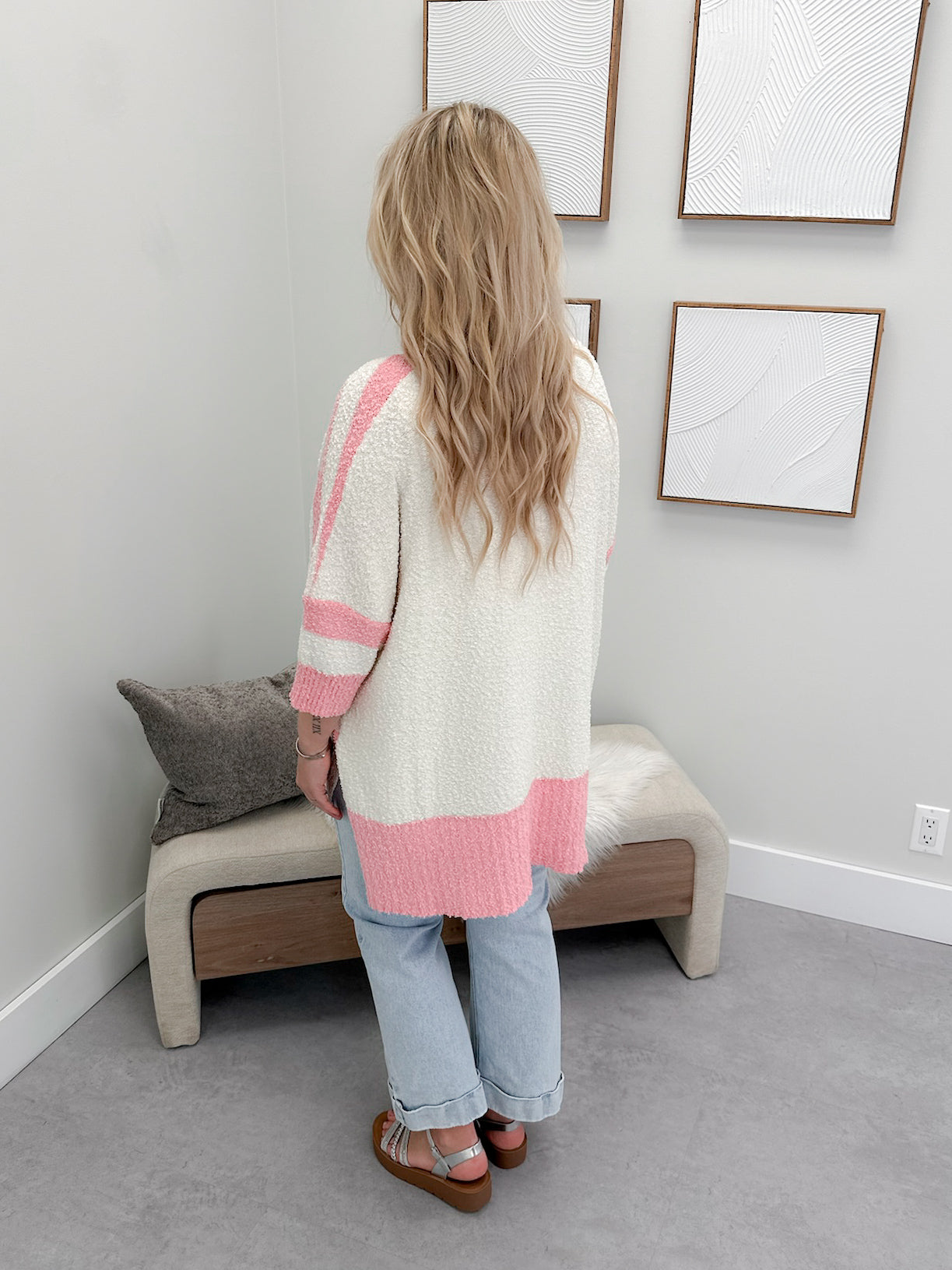 Kalista Cardi in Pink Stripes