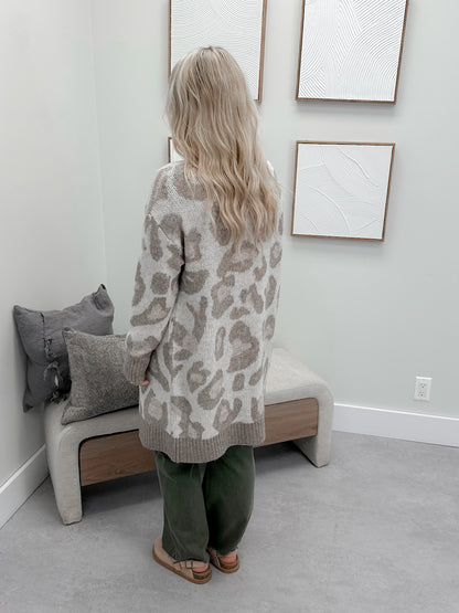Ida Cardigan in Beige Leo