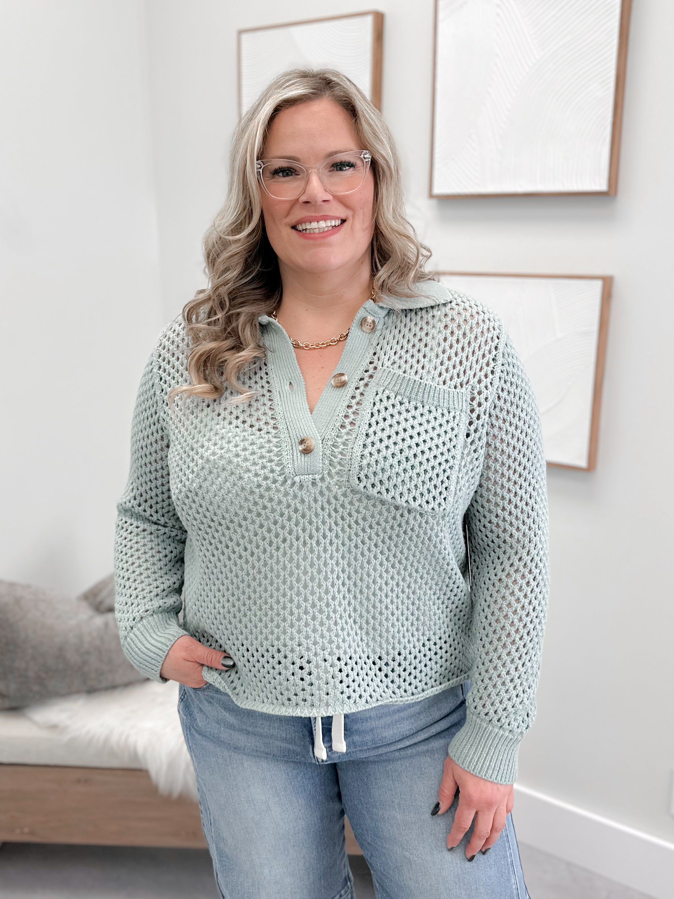 Payton Sweater in Sea Glass