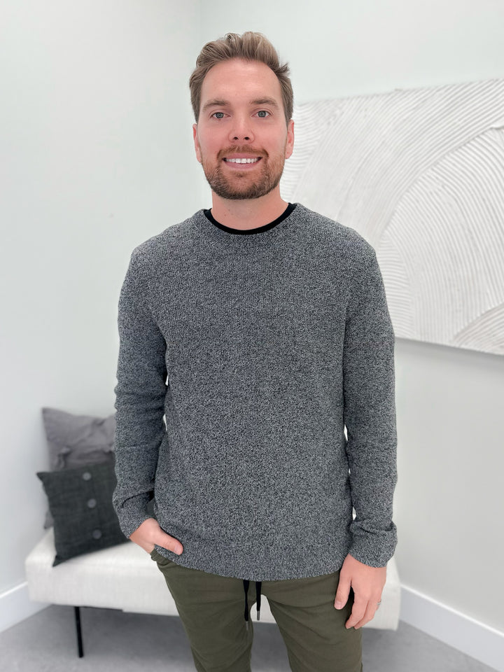 Mens Barrett Sweater in Charcoal