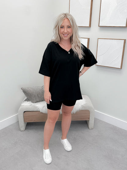 Sporty Tee Set in Black